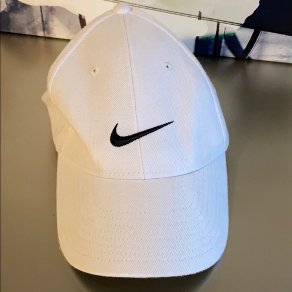 Nike White/Black Swoosh Structured Adjustable Hat